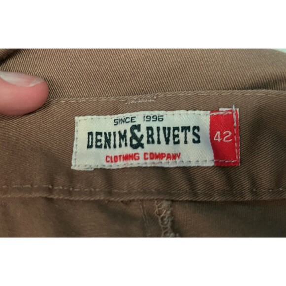 Denim & Rivets Cargo Pants Mens 42/30 Utility Workwear Cotton Blend Pockets - Picture 7 of 9